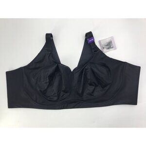 Catherines Wireless Back Smoothing Bra Black 54DD NEW